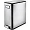 EKO Ecofly II pedaalemmer, 20 liter, roestvrij staal, vingerafdrukbestendig, geluidloos deksel, B 250 x D 375 x H 465 mm, zilver/zwart