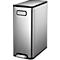 EKO Ecofly II pedaalemmer, 30 liter, roestvrij staal, vingerafdrukbestendig, geluidloos deksel, B 255 x D 448 x H 646 mm, zilver/zwart