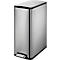 EKO Poubelle à pédale Ecoslim Recycler, 2 x 20 litres, inox, protection contre les empreintes digitales, L 276 x P 533 x H 661 mm, argent/noir