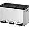 EKO Poubelle à pédale Essential Recycler, 3 x 10 litres, inox, anti-traces de doigts, fonction stay-open, L 595 x P 321 x H 371 mm, argent/noir