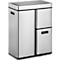 EKO Sensor poubelle Mirage Plus Recycler, 30+15+15 litres, inox brossé, anti-traces de doigts, L 486 x P 306 x H 653 mm, argent/noir
