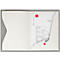 Opened cream-colored folder, with a document and a business card. "ReCo" logo in red.