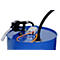 Blue barrel with fuel nozzle, black hose, and electronic components.