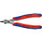 Close-up van een Knipex tang met rode en blauwe handvatten, gebruikt voor het knippen van draden. Op de tanggreep staan de nummers "78 03 125".