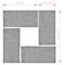 Eléments muraux acoustiques, 4 pièces, classe d'absorption acoustique C, fixation avec bande magnétique, L 235 x H 650 mm, non-tissé, gris chiné