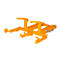 Elévateur de fûts BAUER FH-II, acier, capacité de charge 600 kg, pour fûts de 120 l, L 980 x P 1330 x H 385 mm, orange