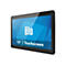 Schwarzer 15-Zoll-Touchscreen-Monitor mit blauem Hintergrund, Logo 'elo' und Text '15" | Touchscreen'.