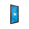 Schwarzes Tablet mit blauem Bildschirm und weißem 'elo'-Logo. Auf weißem Hintergrund.