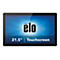 Ein schwarzes 21,5 Zoll Touchscreen-Display mit blauem Hintergrund und Elo-Logo.