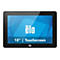 Ein schwarzes Tablet mit dem Logo „ēlo“ auf blauem Hintergrund. Darunter steht „10" | Touchscreen“.