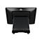 Moniteur tactile Elo noir vu de dos, sur un support, logo en haut.