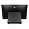 Moniteur tactile Elo noir avec support, vue arrière. Logo Elo centré en haut.