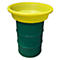 Embudo de barril BT75, volumen de recogida 50 l, para barriles de 200 l, ø 870 mm, PE, amarillo
