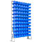 Enkelzijdig rek, 11 rijen, incl. 77 x open voorraadbakken serie LF 221, B 1145 x D 400 x H 1950 mm, staal, grijs