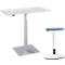 Ensemble de 2 meubles de bureau, table d'appoint mono-colonne Start Off, réglage électrique de la hauteur, gris clair/aluminium blanc 