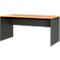 Ensemble de meubles de bureau Boston en 3 parties, 1 bureau à joues, L 1580 x P 790 mm, 1 caisson à roulettes, L 410 x P 500 x H 600 mm, anthracite/chêne Navarra