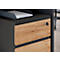 Ensemble de meubles de bureau Boston en 3 parties, 1 bureau à joues, L 1580 x P 790 mm, 1 caisson à roulettes, L 410 x P 500 x H 600 mm, anthracite/chêne Navarra