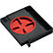 Guide de perçage noir avec insert rouge. Lit "BESSEY". Une échelle indique les mesures.