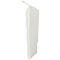 A white, rectangular paper package leaning at an angle. The top of the package is slightly open.