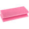 Deux blocs de mousse roses rectangulaires se chevauchant.