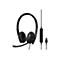 Schwarzes Headset mit Bügel, Ohrmuscheln, Mikrofon und Kabel. Auf dem Bügel steht "EPOS | SENNHEISER". An den Kabeln befinden sich ein Bedienfeld und ein USB-Stecker.