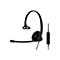 Schwarzes Headset mit Mikrofon. Am Kabel befinden sich Tasten zur Steuerung. Das Logo ist EPOS.