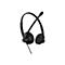 Schwarzes Headset mit Mikrofon, vor weißem Hintergrund. Das Headset ist an einem Kabel befestigt und trägt das Logo "EPOS".