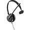 Black headset with microphone arm and EPOS logo. Wired connection for telephony.