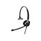 Schwarzes Headset mit Mikrofon, auf weiÃŸem Hintergrund. Der KopfhÃ¶rerbÃ¼gel ist gebogen, das Mikrofon befindet sich am linken Ohr.