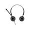 Schwarzes Headset mit Mikrofon, auf weiÃŸem Hintergrund.