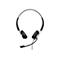 Schwarzes Headset mit Mikrofon, Metallakzenten und Polstern vor weiÃŸem Hintergrund.
