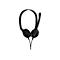 Schwarzes Headset auf weiÃŸem Hintergrund. Es hat einen BÃ¼gel und ein Mikrofon.