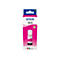 Magenta Tintenflasche und Verpackung von Epson, vor weißem Hintergrund. Mit Logo, Schriftzug und Produktbezeichnung.