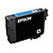 Epson Tintenpatrone in Schwarz und Cyan. Aufschrift EPSON. Blaues Rechteck auf der Oberseite.