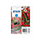 Une cartouche d'encre Epson, placée sur un fond de piments rouges et verts. Sur la cartouche, on peut lire "Cyan 503", le logo Epson est visible.