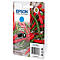 Cartouche d'encre Epson Cyan 503 sur fond de piments rouges et verts.