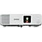 White Epson projector. It features a lens, the logo, and the writing "Laser" on the front.