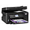 Schwarzer Epson-Multifunktionsdrucker, Papier in der Ausgabefach. Aufdruck EPSON.