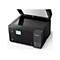 Imprimante multifonction Epson noire avec couvercle ouvert et écran couleur. Réservoirs d'encre sur le côté.