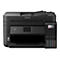 Schwarzer Epson EcoTank Multifunktionsdrucker in der Frontansicht mit Tintentanks.