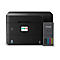 Schwarzer Epson EcoTank ET-4955 Drucker mit integriertem Tintentank-System und Farb-Touchscreen an der Vorderseite.