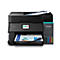 Epson ET-4955 Tintentank-Multifunktionsdrucker in Schwarz mit sichtbaren Farbtanks auf weißem Hintergrund.