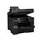 Schwarzer Drucker mit offenem Deckel. Epson Logo oben. Farbtanks sichtbar, Display mit Symbolen.