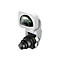 Technisches Kameramodul mit großem Frontobjektiv und weißem Gehäuse vor neutralem Hintergrund.
