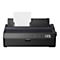 Ein schwarzer Epson Nadeldrucker mit einem Blatt Papier im Papierschacht.