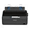 Dunkelgrauer Nadeldrucker mit blauem Papierhalter, Epson-Logo, Schriftzug 'LX-350'.