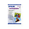 Produktverpackung Epson Premium Glossy Photo Paper Super A3 mit Beispielbildern von Kindern und einem Pferd.