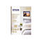 Epson Premium Glossy Fotopapier Verpackung mit Produktinfos und einem Bild eines Paares im Rahmen an einer Wand.