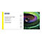 Epson Production Photo Paper Semigloss 200 Rolle mit Produktdaten und einem Pfauenfeder-Motiv.
