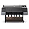 Großer, grauer Epson SureColor P9300 Drucker. Schwarz, mit Rollen und Bedienfeld.